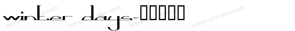 Winter Days字体转换
